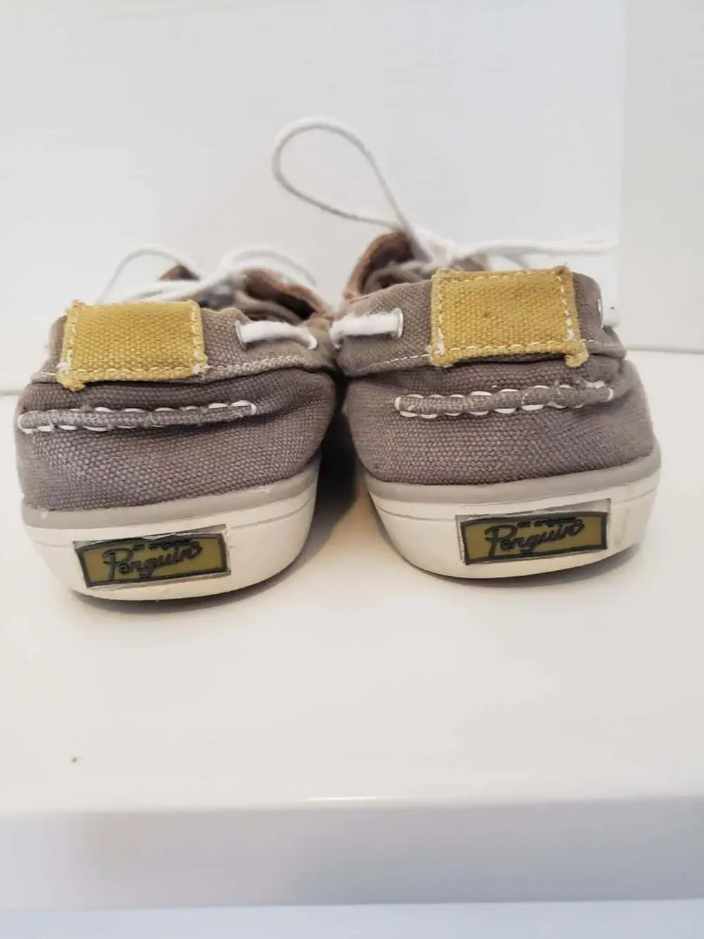 Mens Original Penguin Canvas Boat Shoes- Grey- Size 11